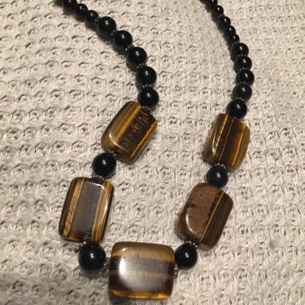 Cat’s eye and black stone necklace